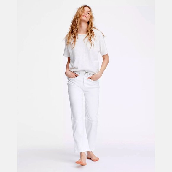 Rag & Bone White High-Rise Straight Jeans - Picture 1 of 8